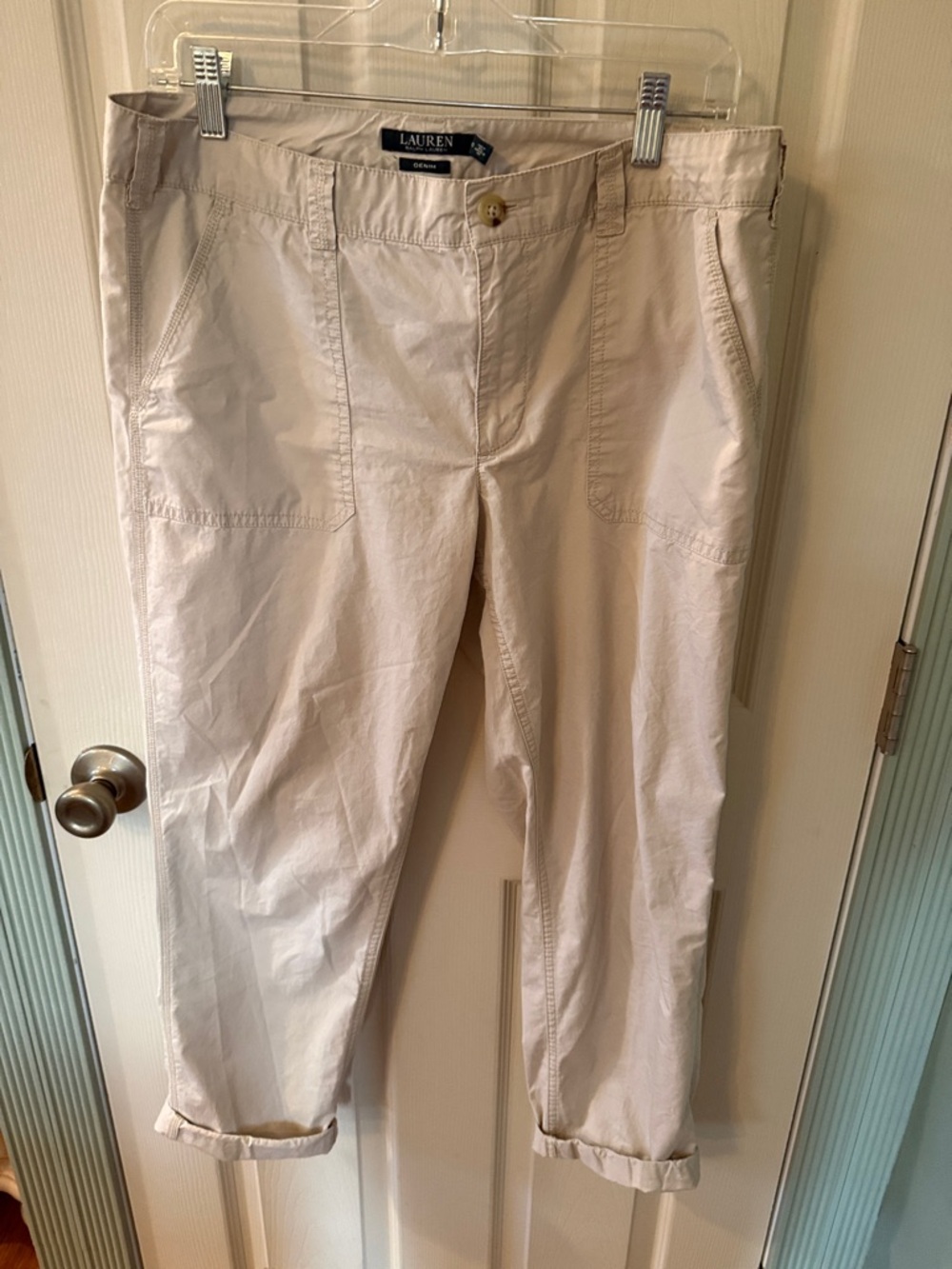 Ralph Lauren Cream Denim Crop Pants
